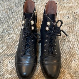 Like NEW Louise eat Cie pearl-embellished combat boot